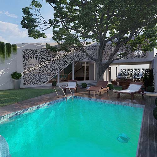 Rendus Architecture 3D Villa avec piscine